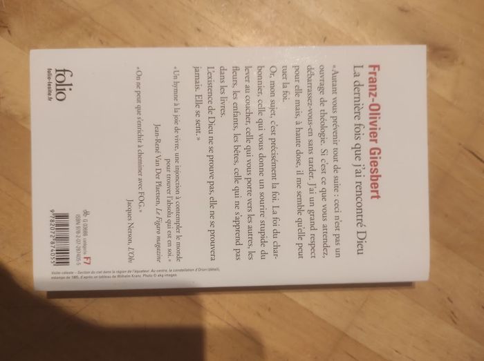 La dernière fois que j'ai rencontré Dieu Franz-Olivier Gisbert Folio 2020 - photo numéro 3