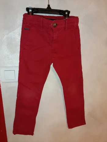 Pantalon tweed rouge tape à l'oeil taille 4 ans