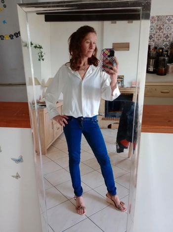 Chemise femme XL blanc cassé c80