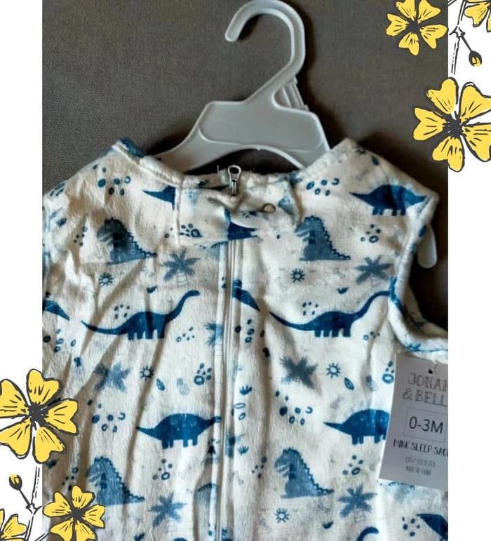 Gigoteuse bébé – dinosaures – Jonah & Belle – 0 à 3 mois - photo numéro 6