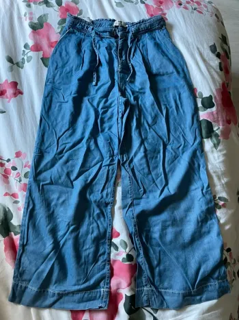 Pantalon jean large fluide bleu Cyrillus