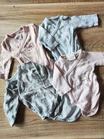 Lot de 4 bodys croisés naissance