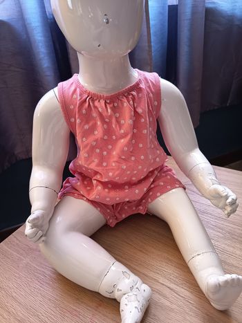 Combishort rose à fleurs