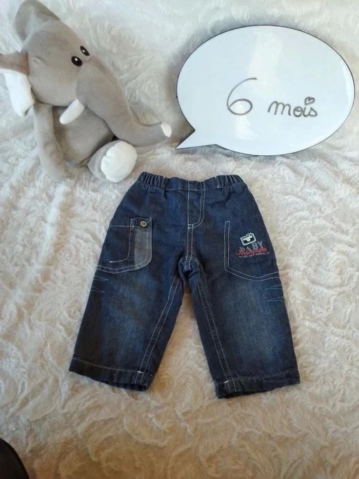 Pantalon doublé style jeans Garçon 6 mois Les enfants sont comme ça "Baby newspaper"