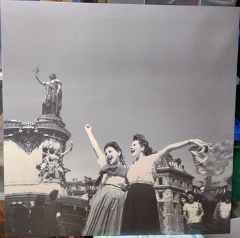 Tableau photographie noir et blanc, la libération de la France, Paris, 60x60 cm