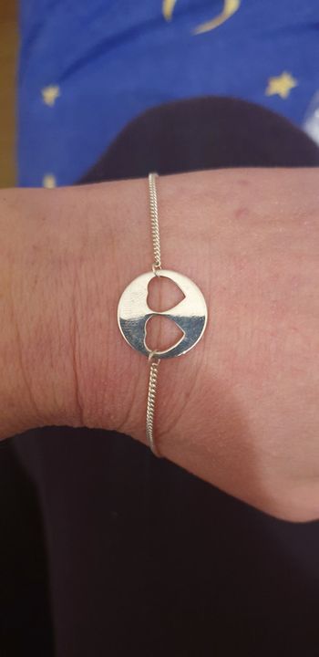 Neuf! Bracelet argent massif 925 cœur