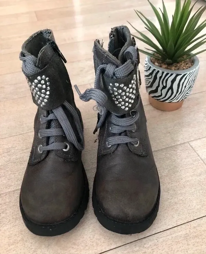 Bottines cuir gras grises Kookai - photo numéro 6