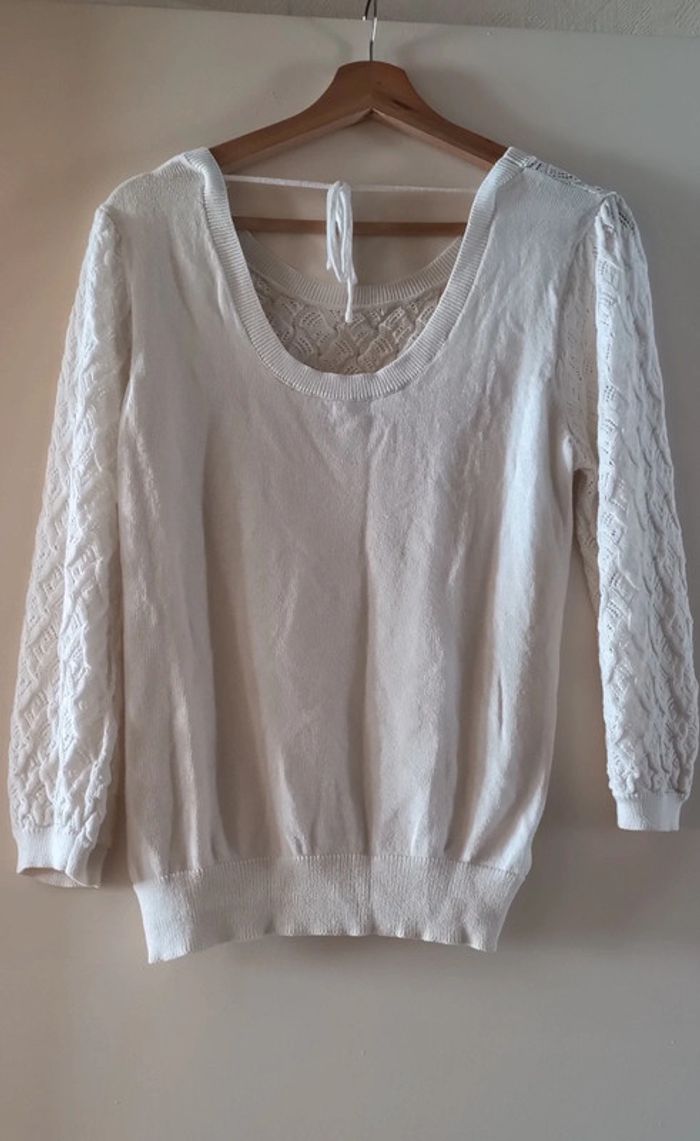 Pull fin en maille écru - photo numéro 2