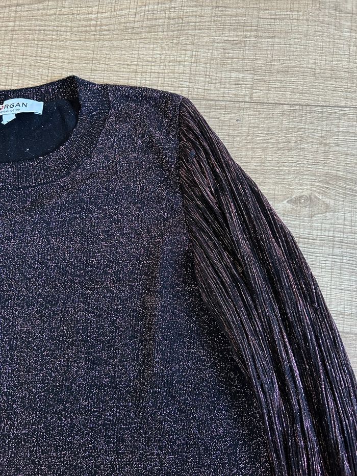 Pull violet pailleté à manches longues Morgan taille XS comme neuf - photo numéro 9