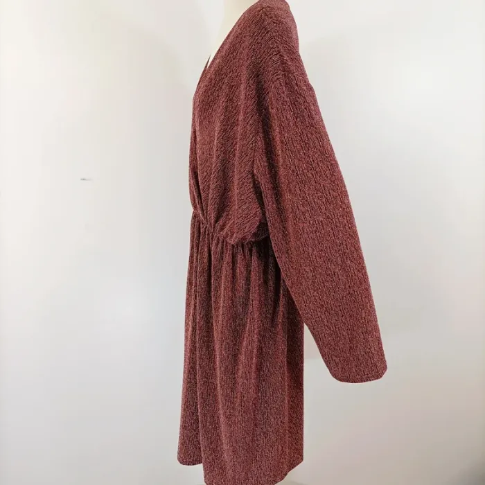 Robe bordeaux pailletée manches longues 2W Paris Taille 6 (58/60) A460 - photo numéro 4