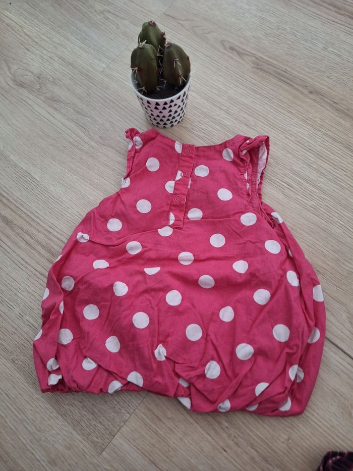 Robe été rose à pois blancs 9 mois fille - photo numéro 2