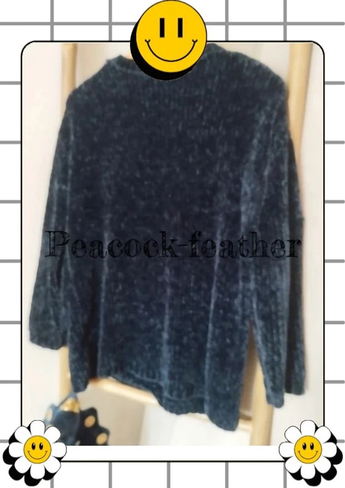Pull douillet blanche porte 42/44 bleu - photo numéro 4