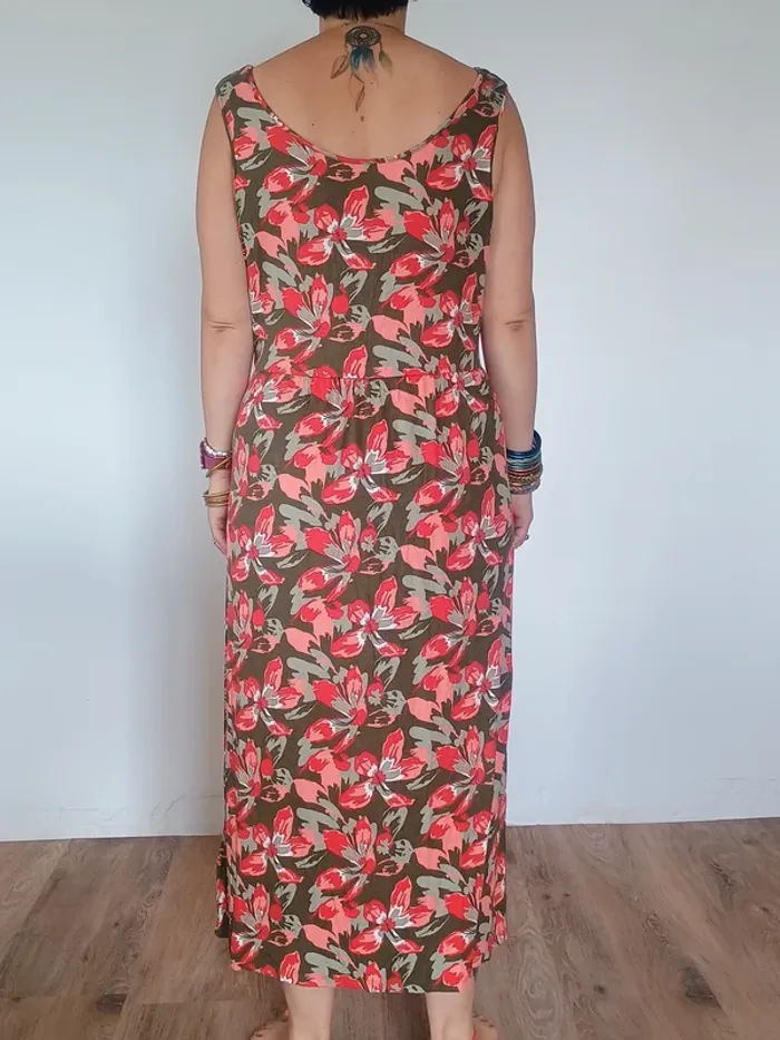 robe longue fleurie L - photo numéro 3