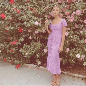 Robe lilas victorienne Zara taille L édition limité satiné