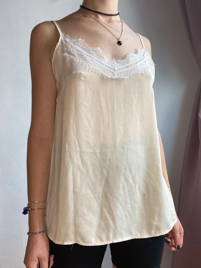 top beige taille S