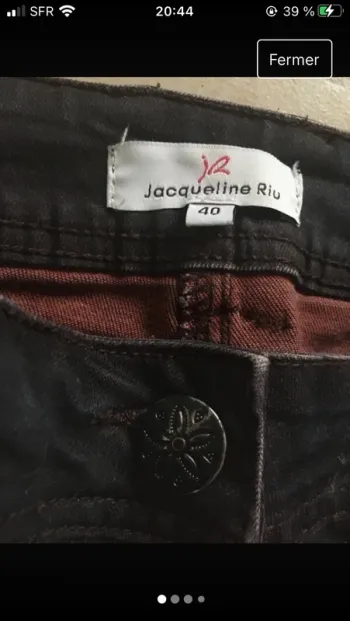 Superbe jeans noir en 40 excellent état de marque Jacqueline Riu