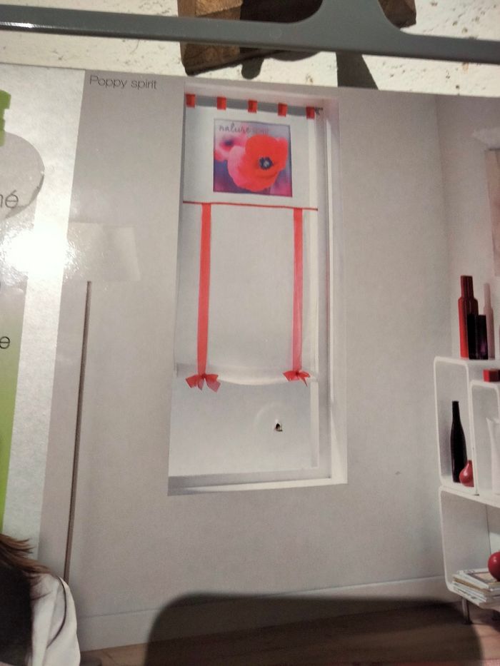 Voilage imprimé coquelicot 60x150 - photo numéro 2