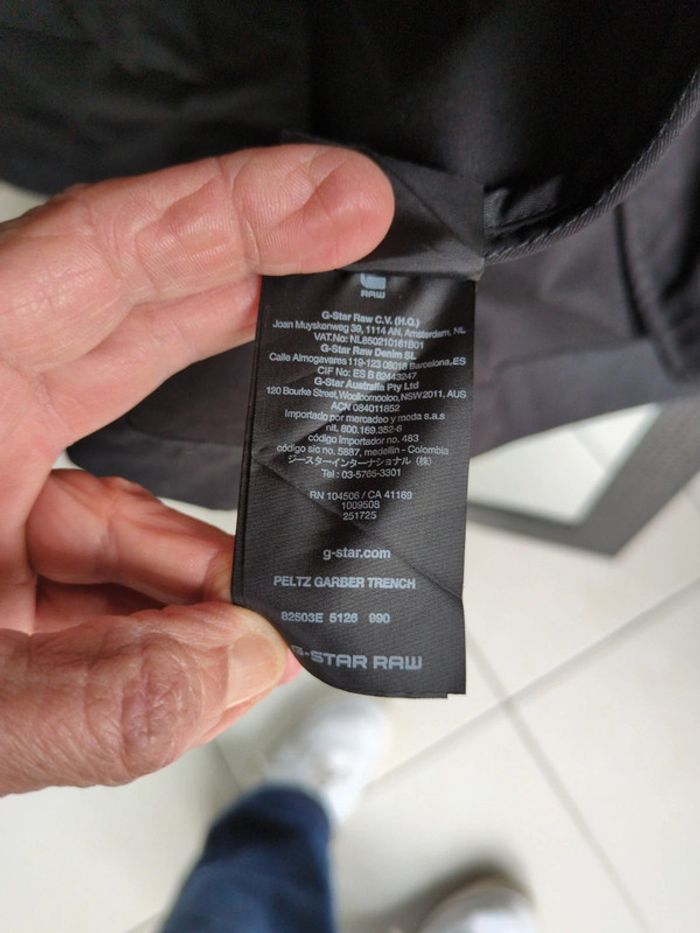 Trench coton noir G star raw XL - photo numéro 7
