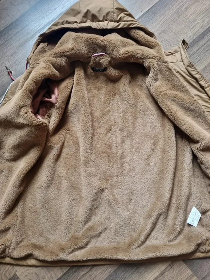 Manteau / Parka mi-longue imperméable fourrée couleur Camel. Taille XL. Laura Jo. Comme neuf - photo numéro 4
