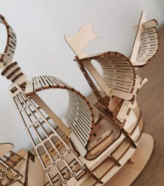 Puzzle 3D bois bateau voilier - photo numéro 3