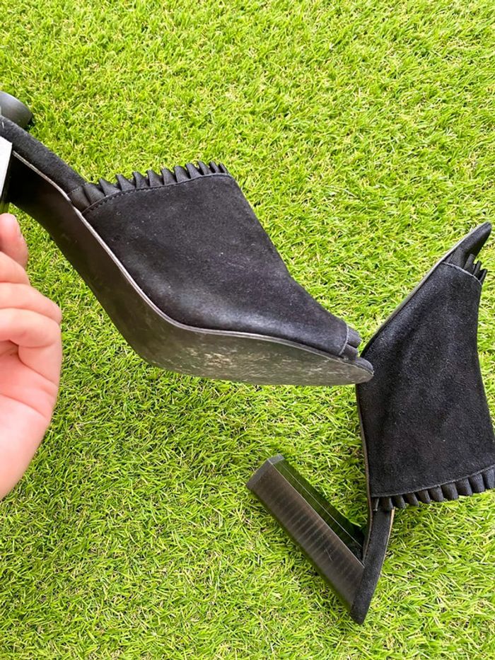 Mules en cuir à talons noires taille 40 - photo numéro 8