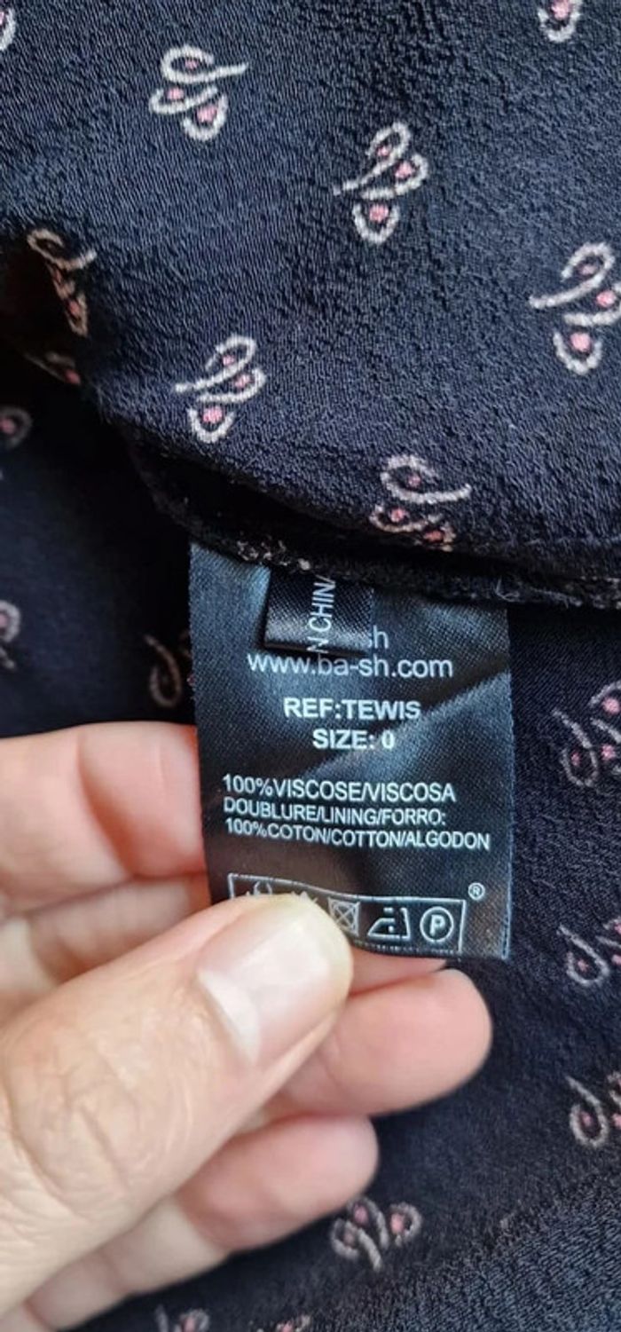 Blouse Ba&sh noire à motifs modèle Tewis taille 0 ou 34 - photo numéro 6