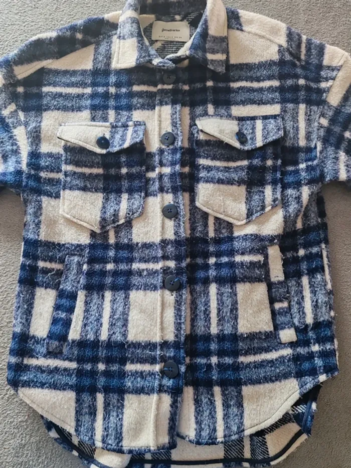 Surchemise “Checked Wool Blend” Stradivarius – Taille S - photo numéro 2