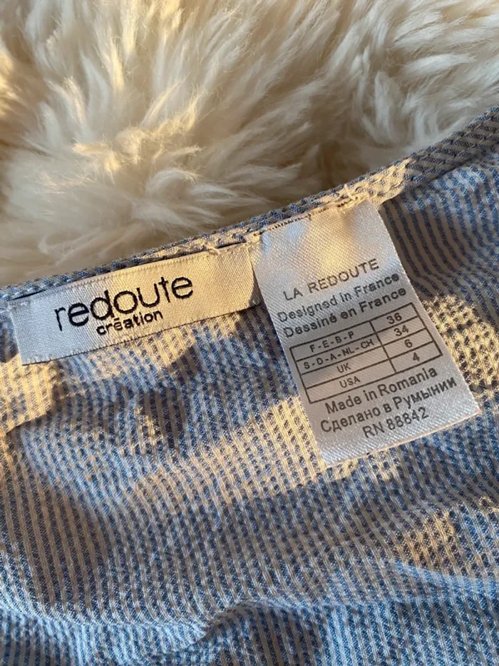 Joli top à rayures et dentelle la redoute taille 36 - photo numéro 3