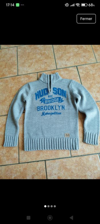 Pull gris taille 10 ans