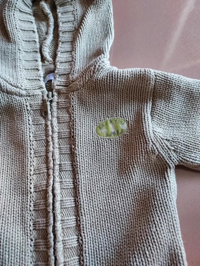 veste lainage à capuche 9 mois "Kitchoun" - photo numéro 2