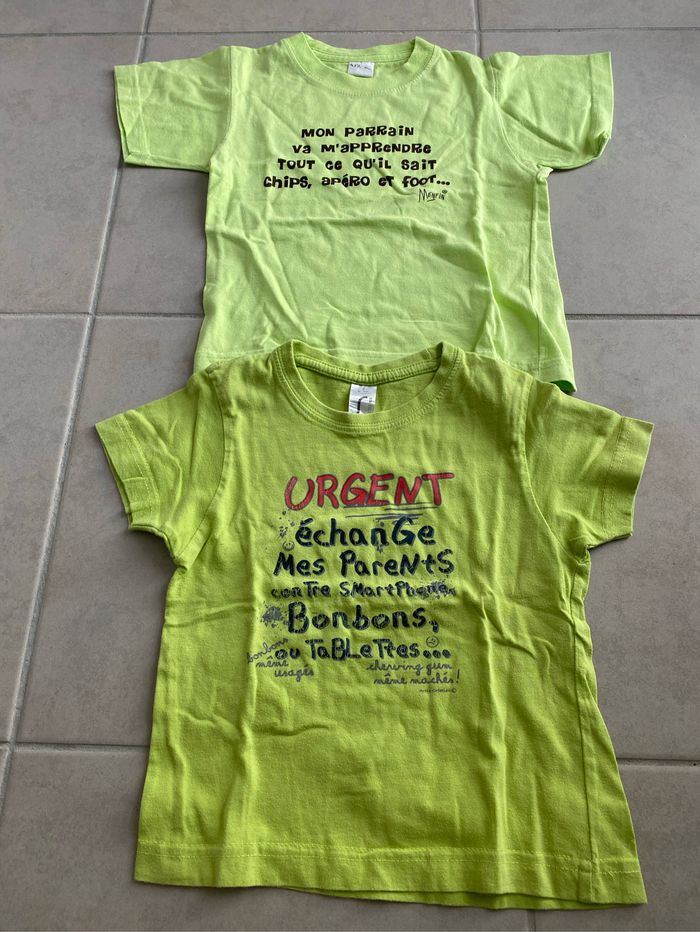 Lot t-shirt parrain et humour 24 mois unisexe garçon ou fille