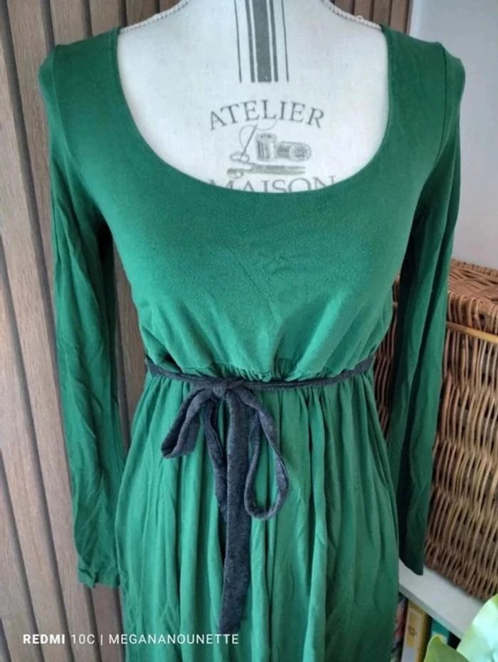 🌿 Robe Verte Ceinturée – Taille 38 M – Boutique Indépendante 🌿 - photo numéro 3