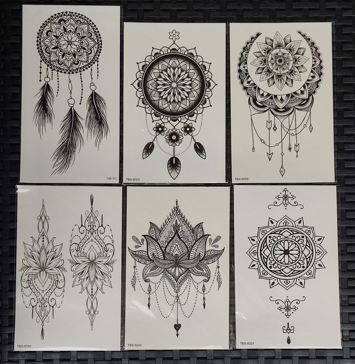 Lot de 6 tatouages temporaires ultra réaliste