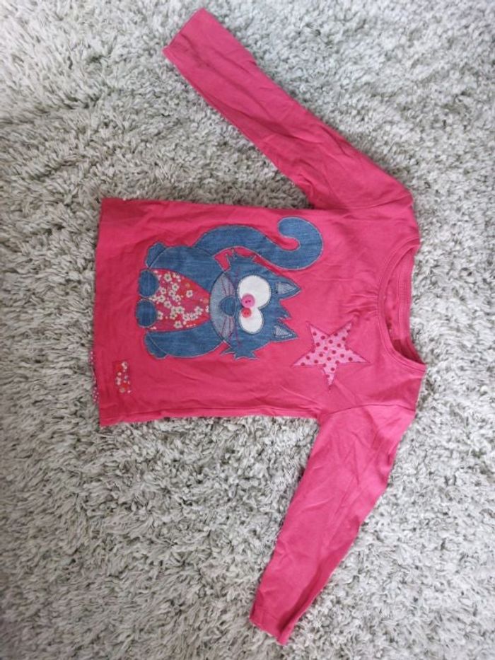 T-shirt manches longues chat 4 ans