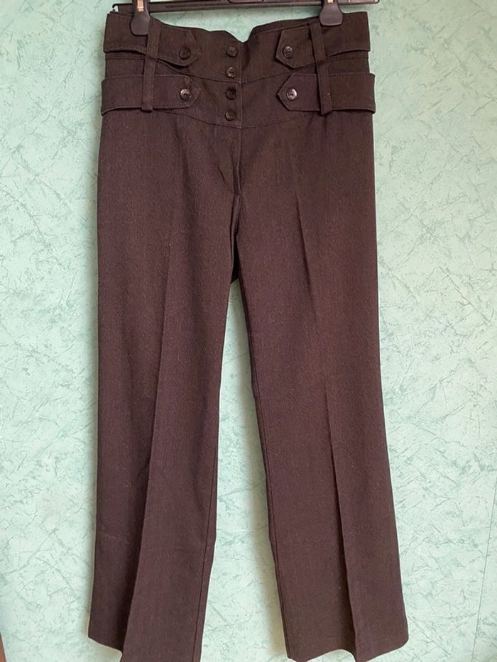 Pantalon large taille haute