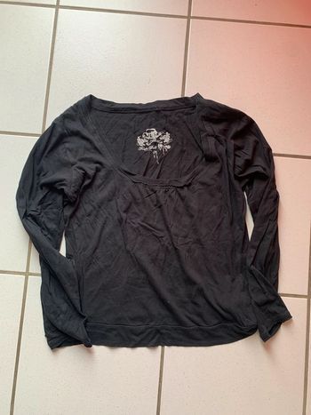 tee shirt manche longue noir taille M