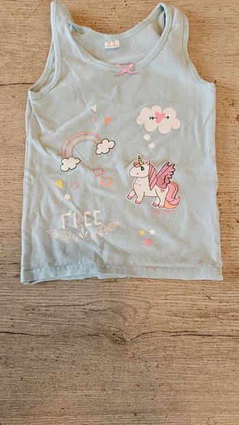 Débardeur bleu très clair avec licorne, Zeeman, 5/6 ans