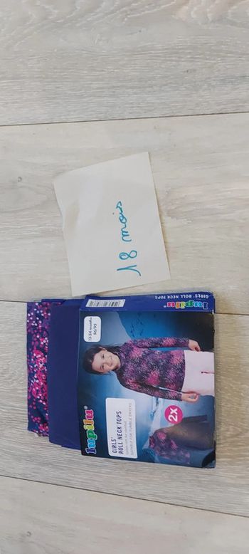 2 sous pull fille, neufs, toujours emballés, taille 18 mois