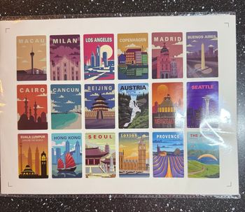 Lot 108 stickers autocollant Pays / Ville du monde