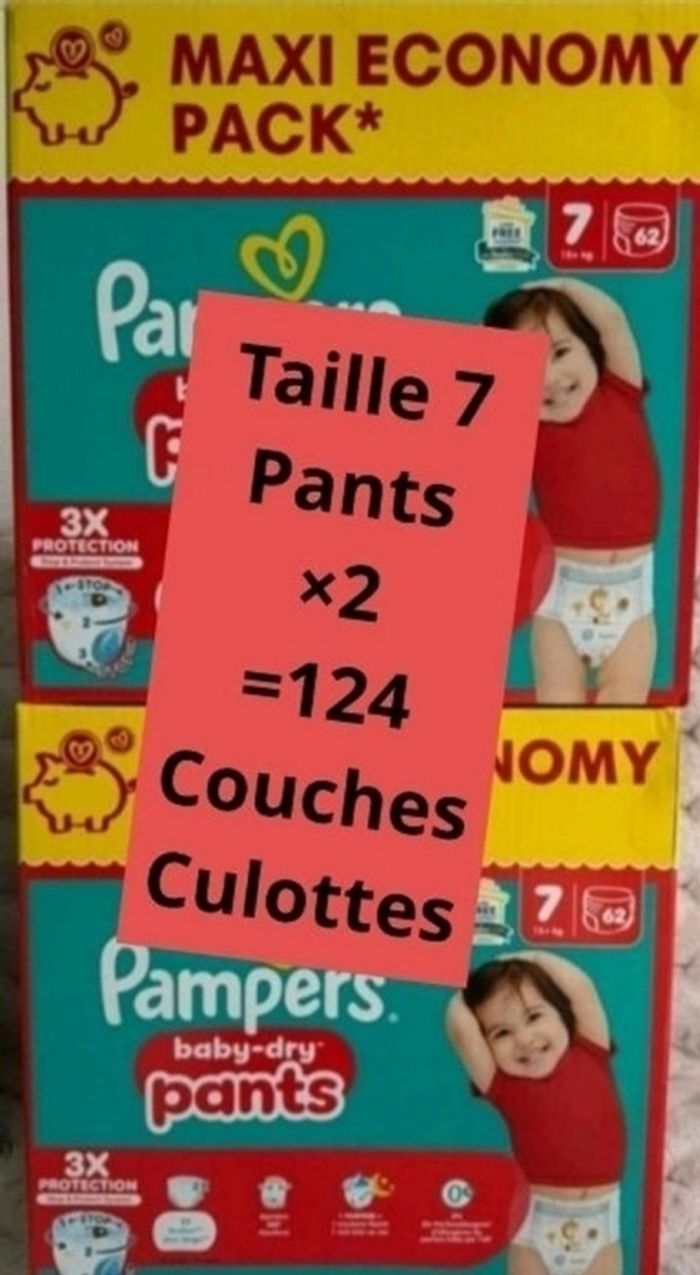 Couches pampers taille 7 pants