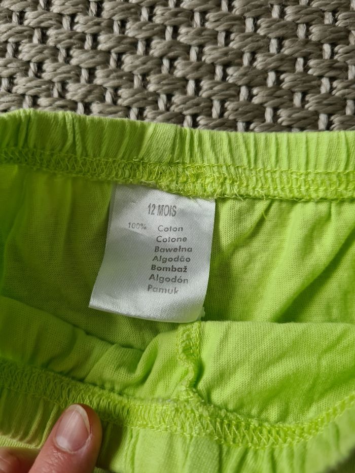 Lot de 2 shorts mixtes vert anis - 12 mois - photo numéro 6