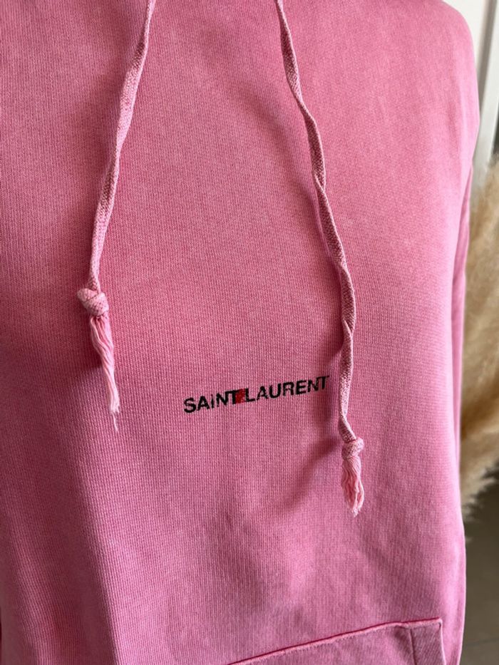 Sweat à capuche rose Saint Laurent - photo numéro 3
