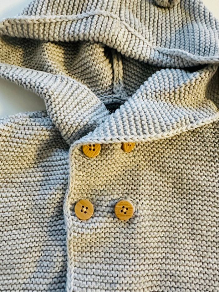 Manteau tricoté à capuche - 6 mois - Kiabi - photo numéro 3