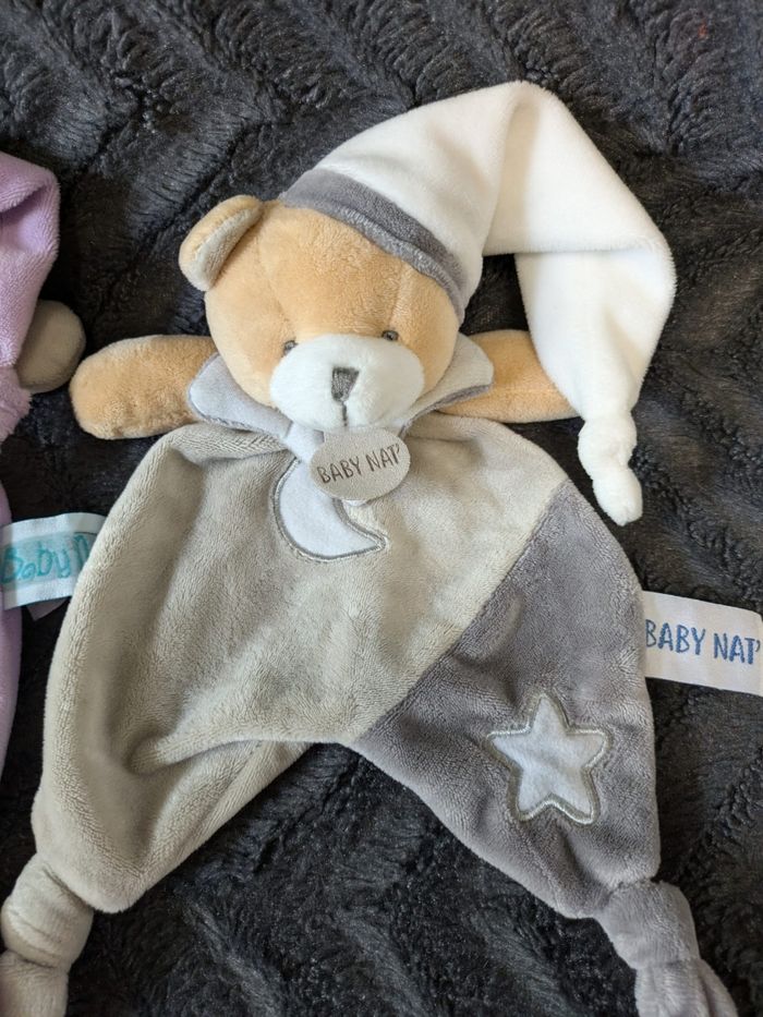 Lot doudou chat et ours plat luminescent Baby'Nat - photo numéro 10