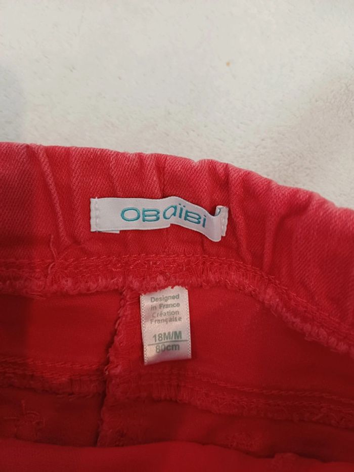 Jegging jean rouge 18 mois Obaïbi - photo numéro 2