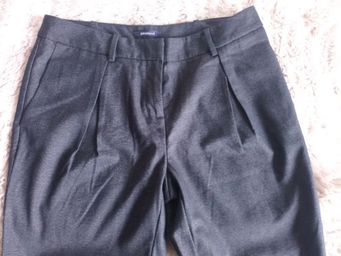 Pantalon court cigarette T38 pied de poule gris noir - Promod - photo numéro 5