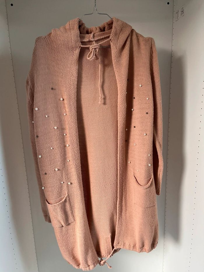 Long gilet à perles