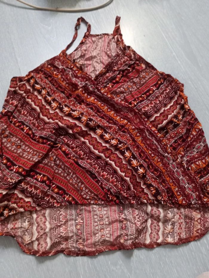 Debardeur femme t40 marron motif - photo numéro 3
