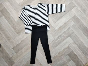 Tenue unisexe marinière et legging maille Zara noir 4 ans