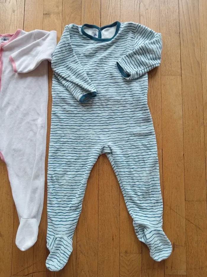 Lot 3 pyjamas grenouillère fille velours hiver, 1 pièce, Petit Bateau 24 mois - photo numéro 2